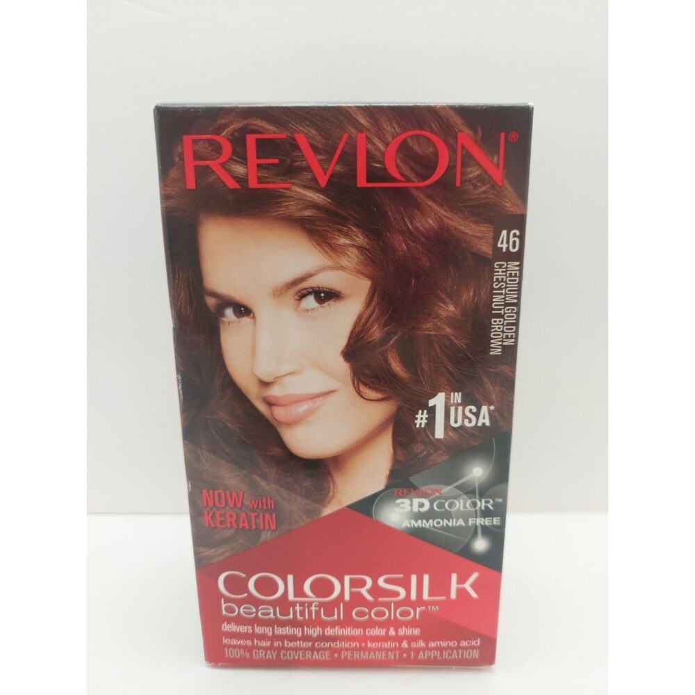 Revlon Colorsilk Keratin #46 Medium Golden Chestnut Brown 3D Color Ammonia Free